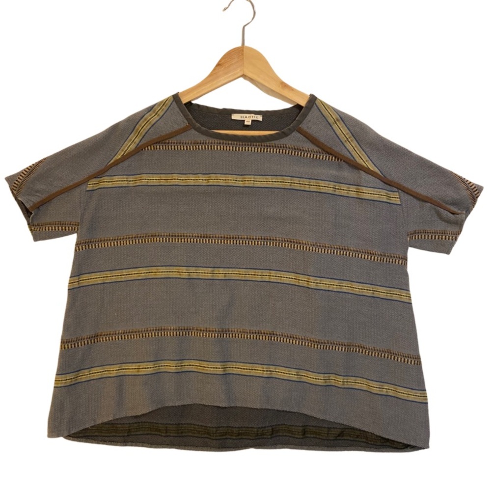 Hache Cotton Linen Stripe Top Made in Italy size Small